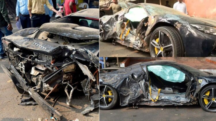 Father-Son Duo Crash Ferrari 296 GTB in Kolkata
