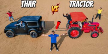 Mahindra Thar 4x4 vs Tractor Power Test