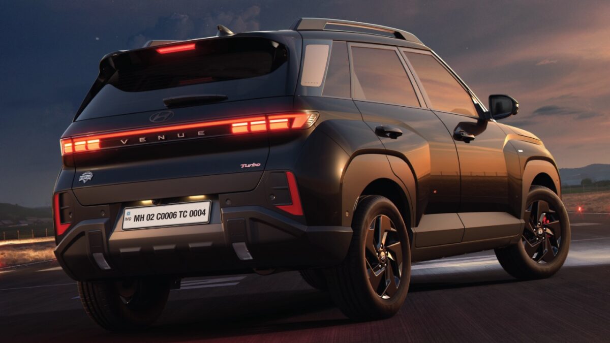 Hyundai Venue Knight Edition Rear Three Quarters