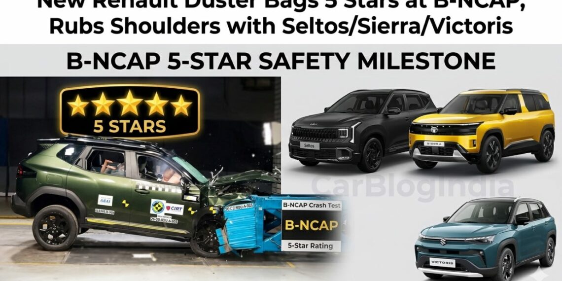 New Renault Duster 5 Stars at Bharat NCAP