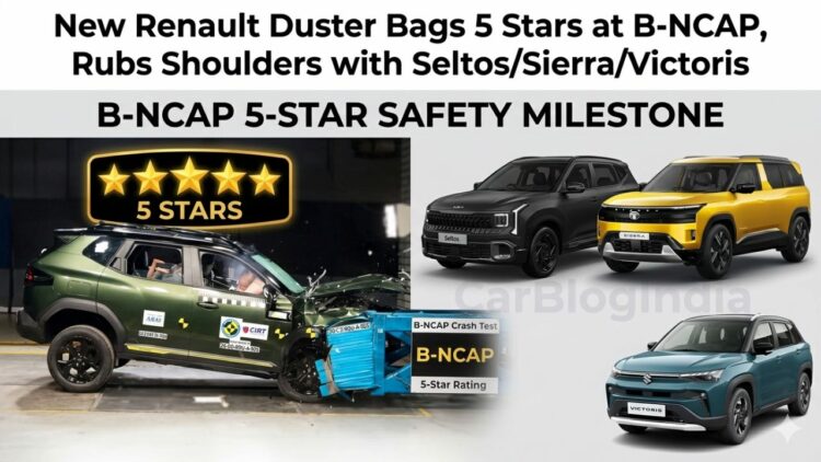 New Renault Duster 5 Stars at Bharat NCAP