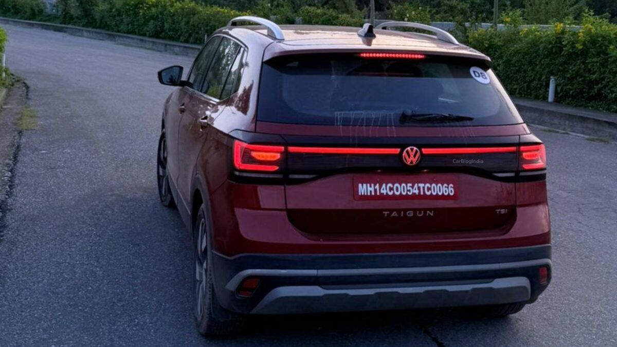VW Taigun Facelift Test Drive Review Rear Three Quarters