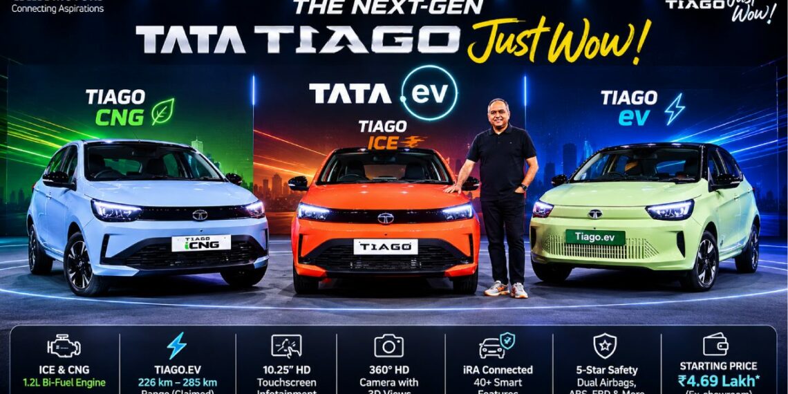 New-Gen Tata Tiago Launched in ICE, CNG and EV