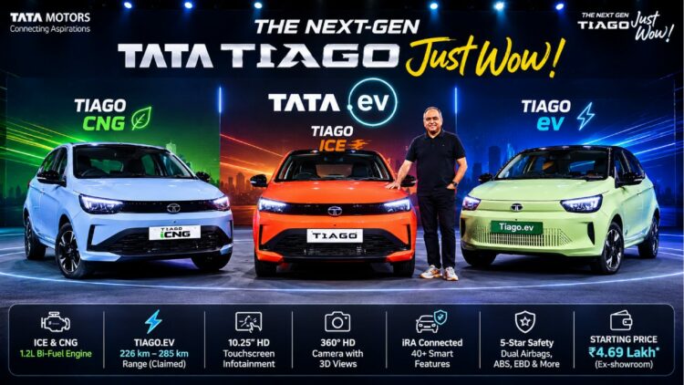 New-Gen Tata Tiago Launched in ICE, CNG and EV