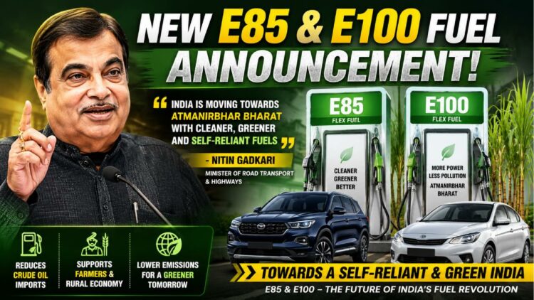 Nitin Gadkari E85 and E100 Ethanol Blended Fuel Announcement