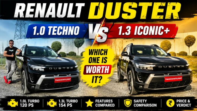 Renault Duster 1.0 Techno vs 1.3 Iconic+ Comparison