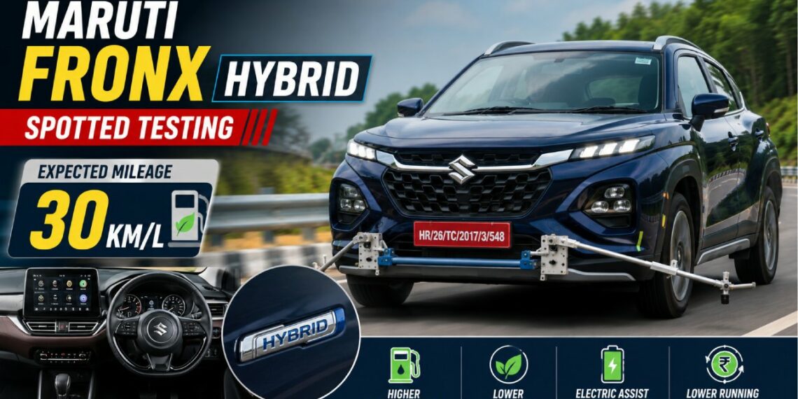 Maruti Fronx Hybrid Spotted Testing