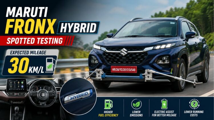 Maruti Fronx Hybrid Spotted Testing
