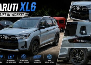 New Maruti XL6 Facelift Spied Testing
