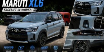 New Maruti XL6 Facelift Spied Testing