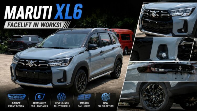 New Maruti XL6 Facelift Spied Testing