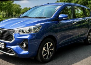 Toyota Rumion Long Term Review Front THree Quarters Blue Colour