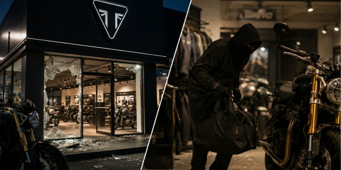 Man Steals Triumph Motorcycle From Showroom