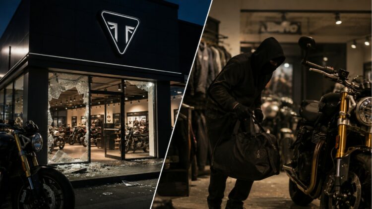 Man Steals Triumph Motorcycle From Showroom