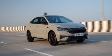 New Skoda Slavia Facelift Front Three Quarters
