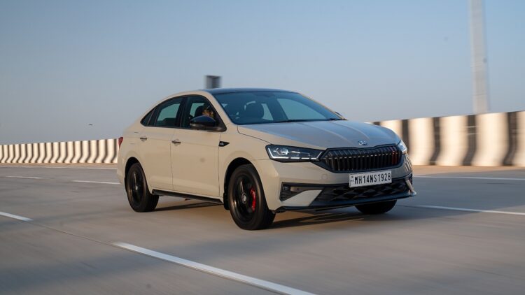 New Skoda Slavia Facelift Front Three Quarters