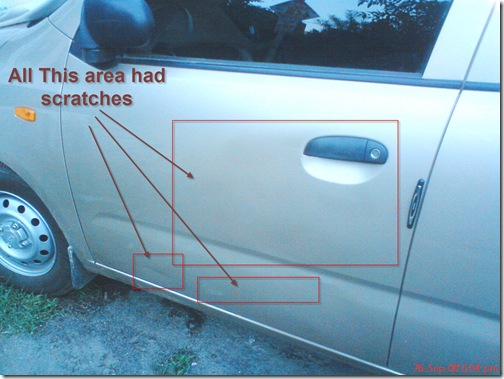 scratches removed from the car door