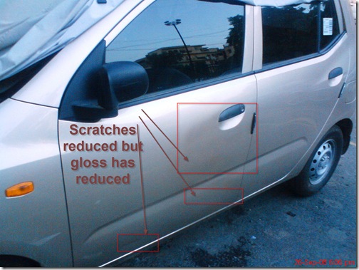 scratches reduced but gloss also reduced